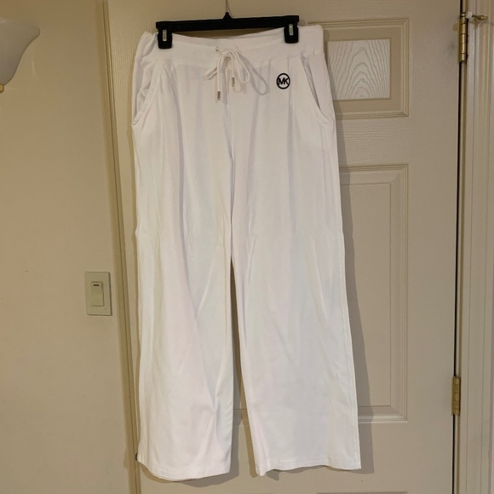 Michael Kors White Wide Leg Sweater Pants sz M